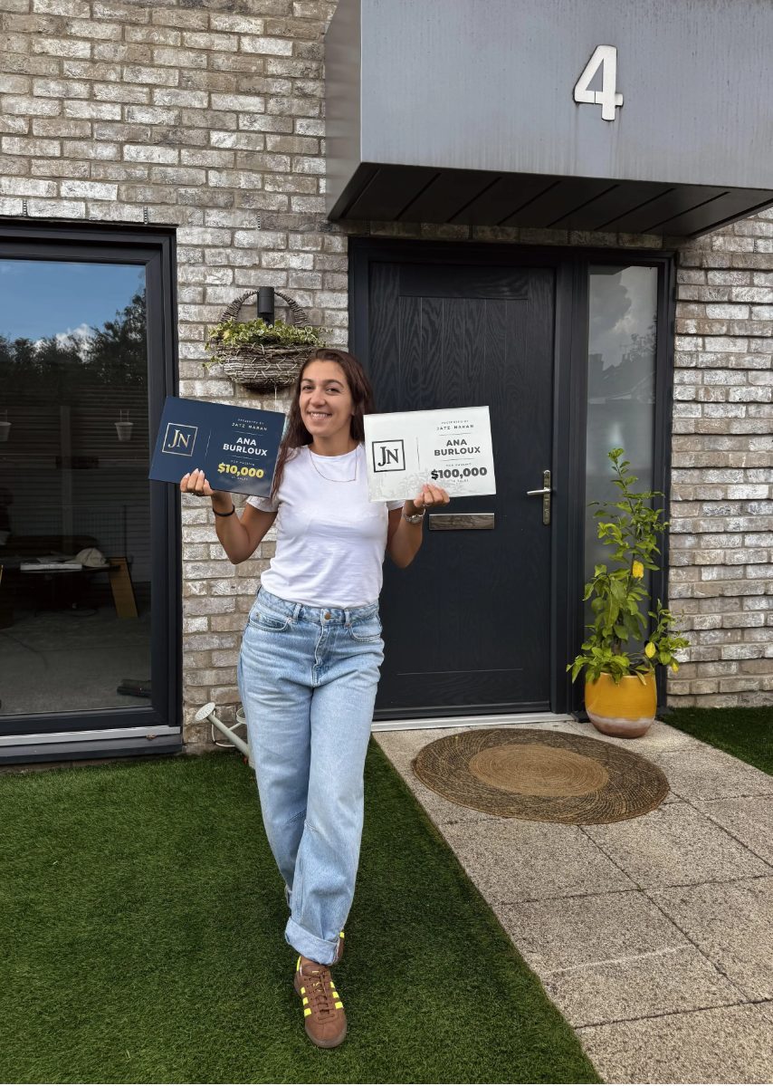 Ana Burloux with her $10,000 and $100,000 sales awards