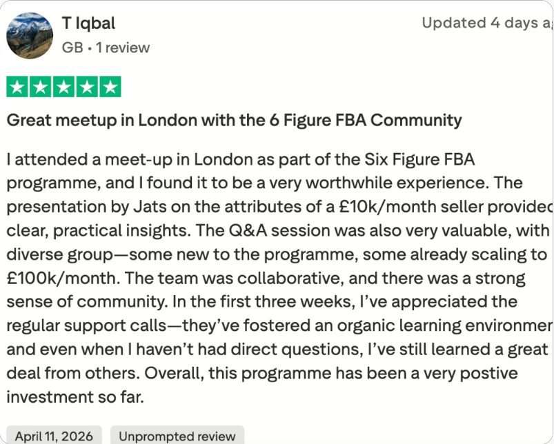 5-star Trustpilot review from T Iqbal