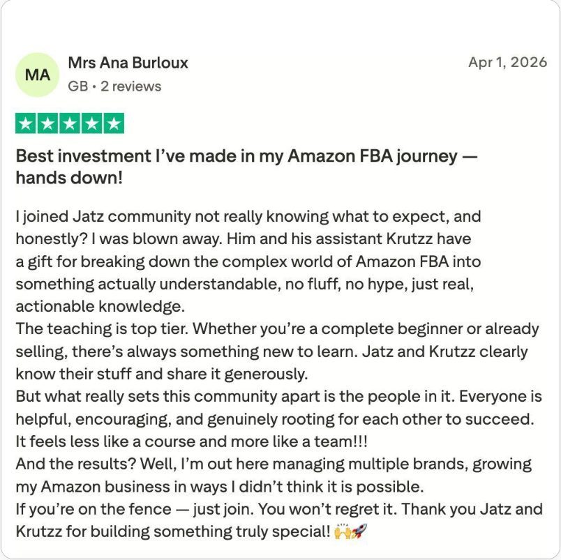 5-star Trustpilot review from Ana Burloux
