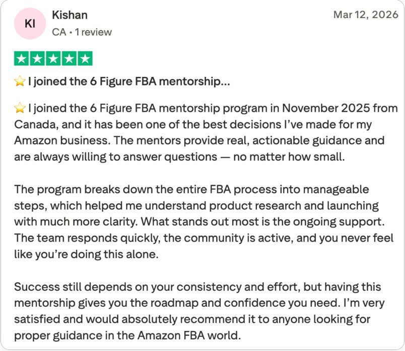 5-star Trustpilot review from Kishan