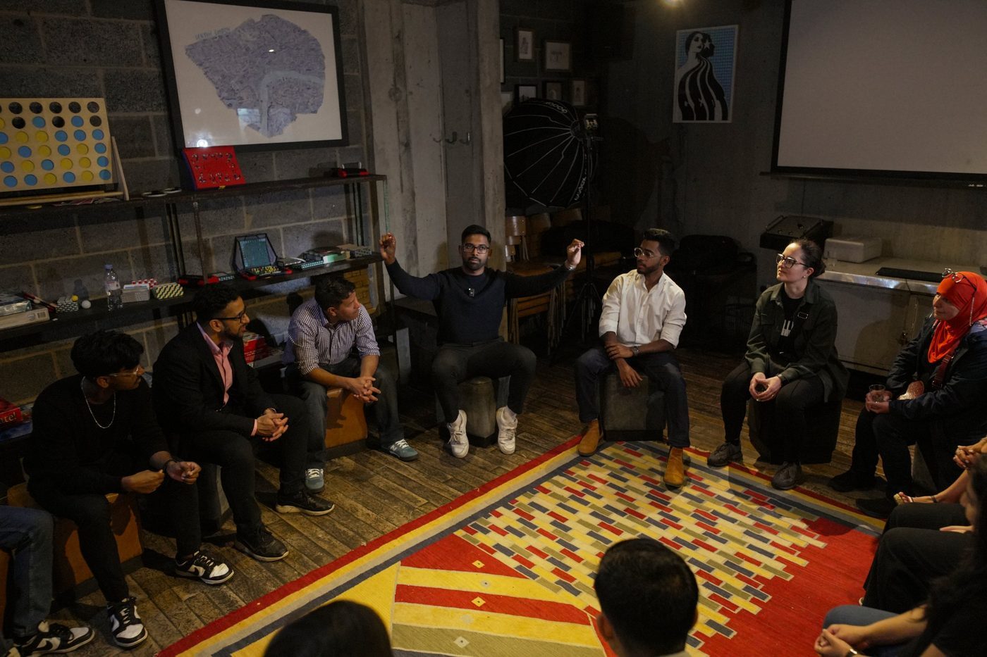 Small group discussion with members