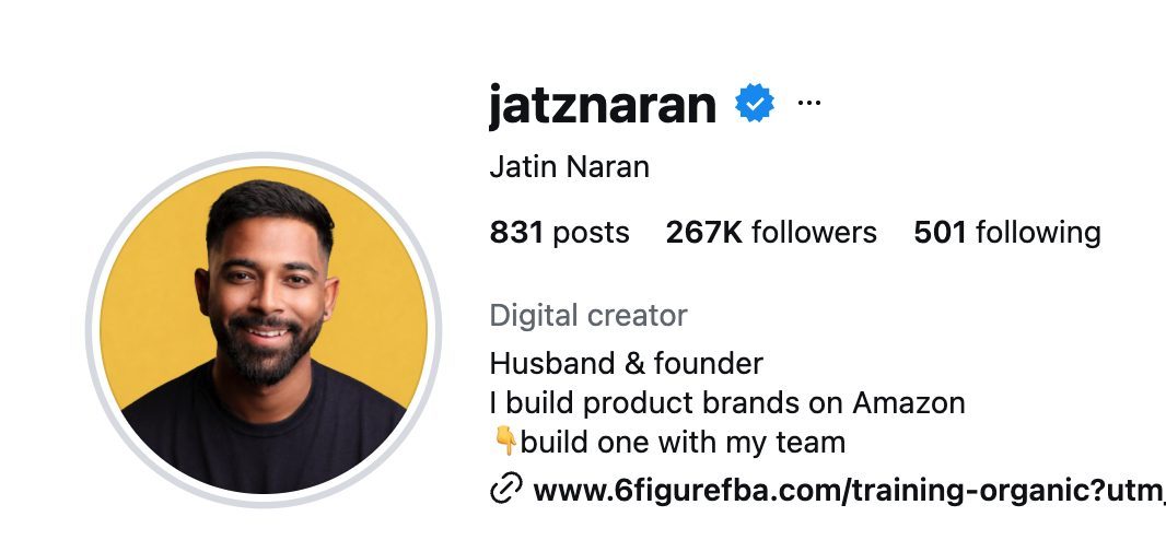 Jatz Naran Instagram profile, 267K followers